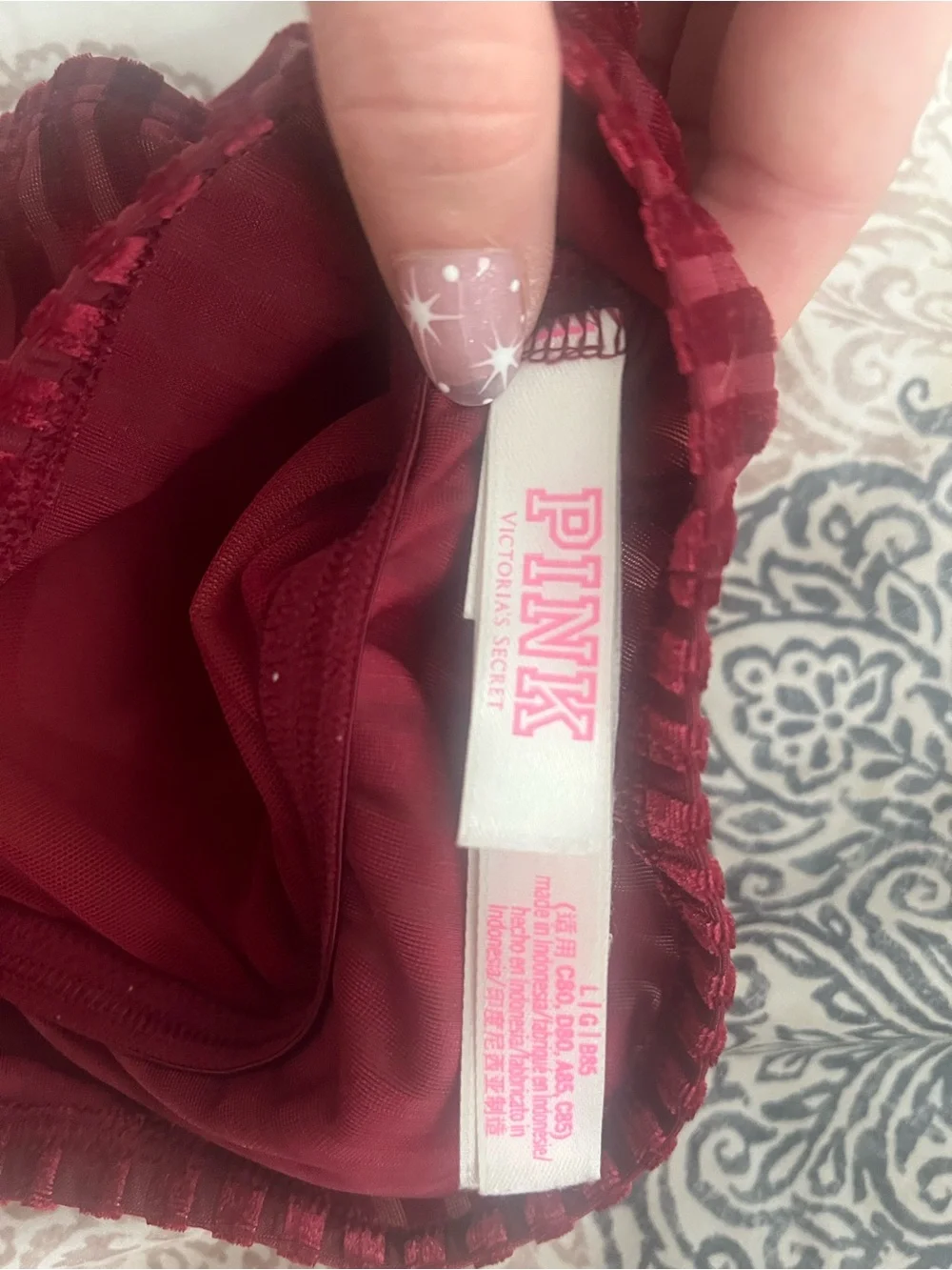 PINK Victoria's Secret Burgundy Textured Bralette